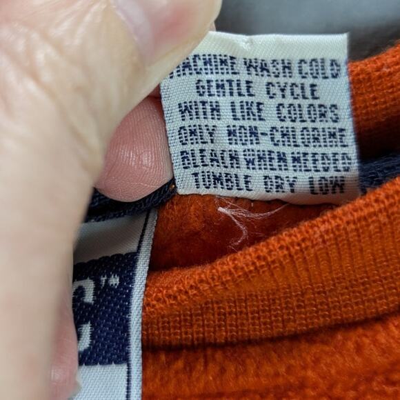 Aeropostale Y2K Sweater Mens Medium Orange Fleece Blue Stripe Vintage Skater - Picture 5 of 7
